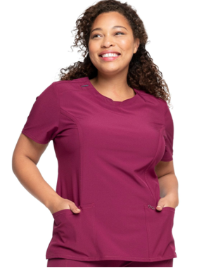 Womens Split Round Neck Scrub Top