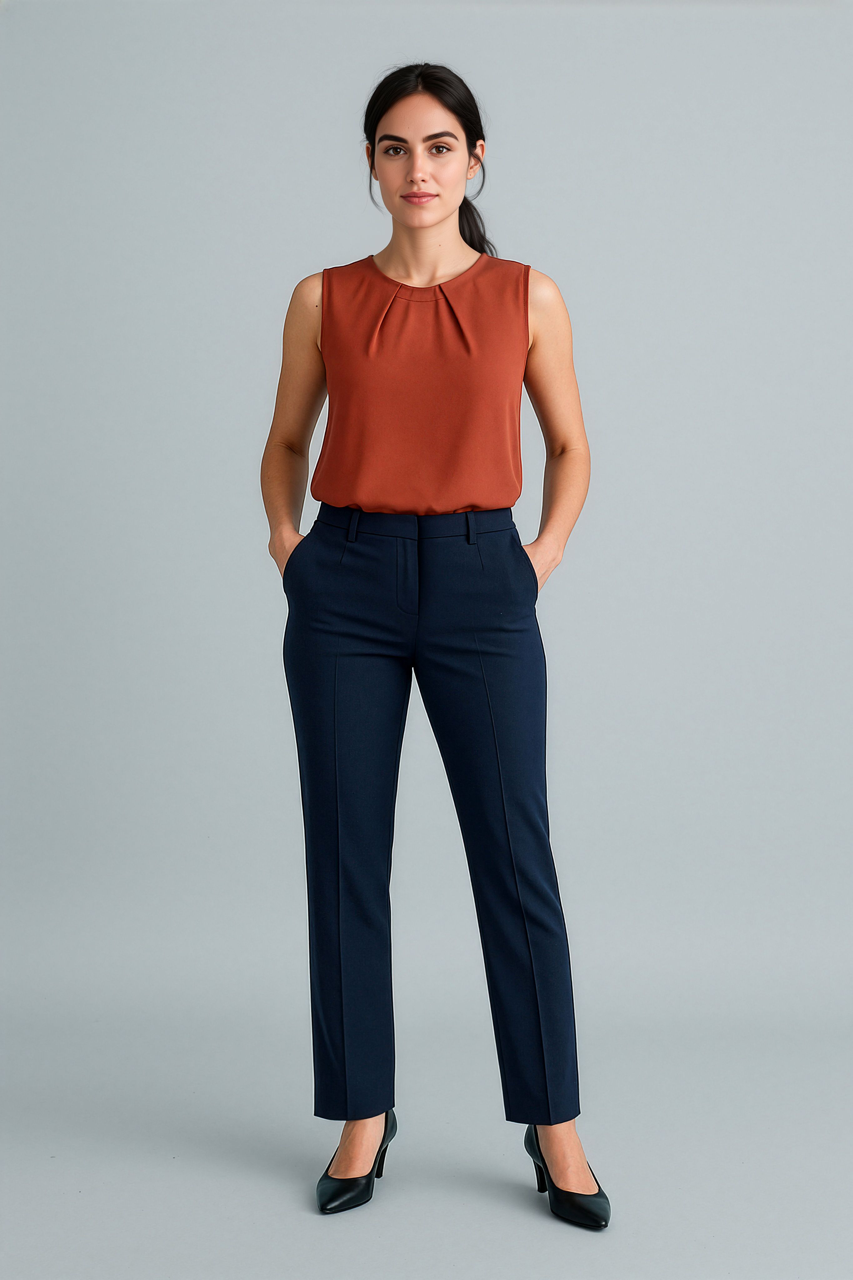 Womens Tapered Adjustable Waist Pant