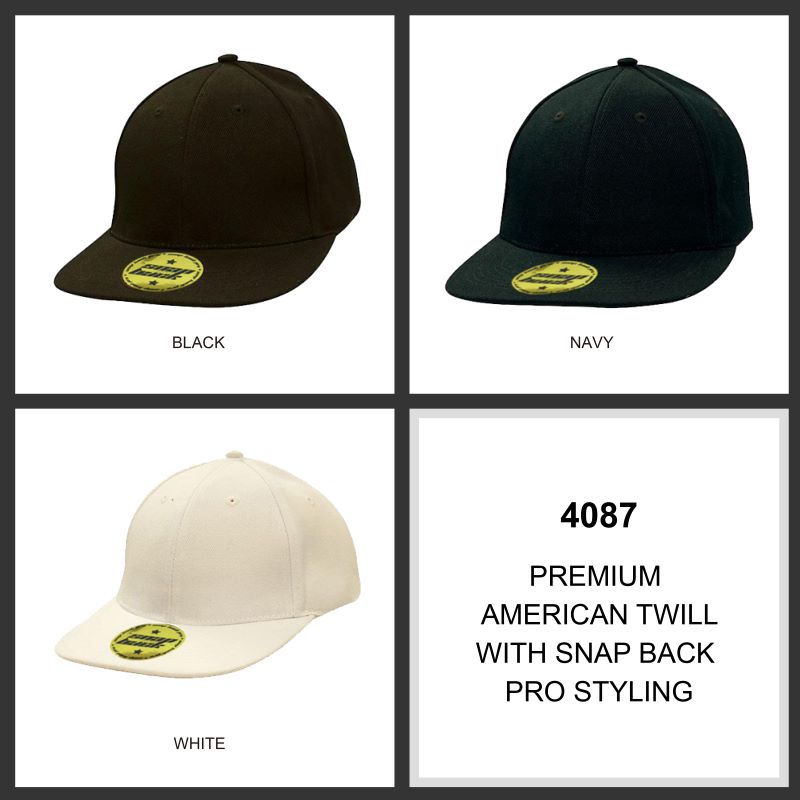 Headwear 6PNL American Twill Flat Peak Cap