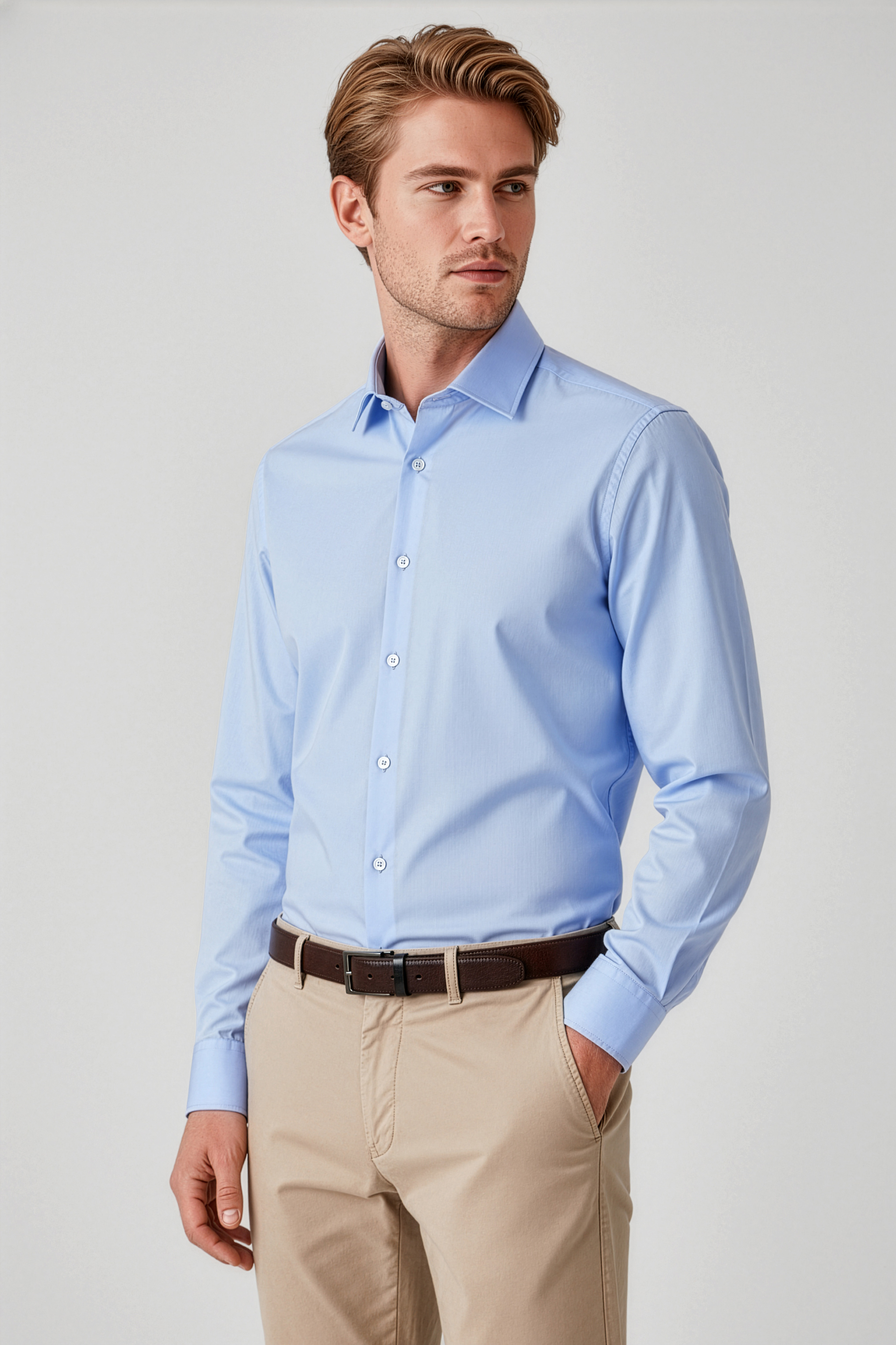 Biz Corporates Mens Charlie Slim Fit L/S Shirts