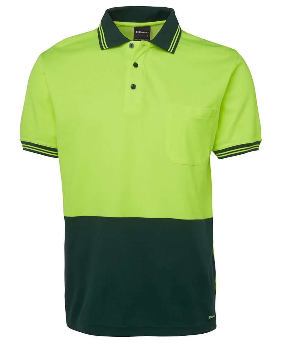 Hi Vis - Cotton Back Polo S/S -Includes Embroidery - Left Chest & Print - Centre Back - Jims Mowing