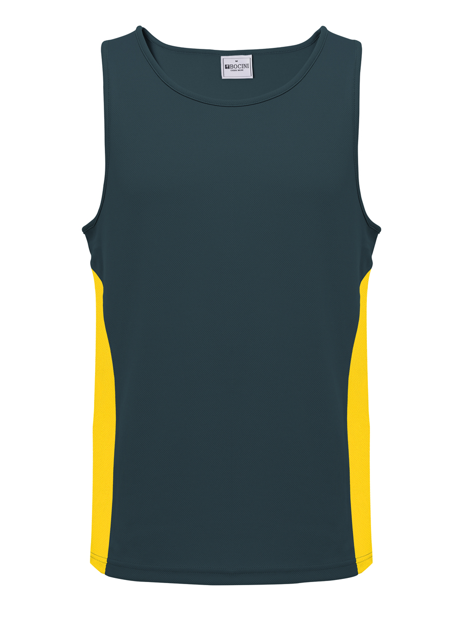 Bocini Mens Micro Mesh Contrast Singlet