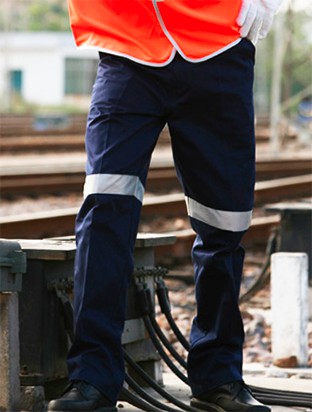 Unisex Adults Cotton Drill Cargo Pant with Reflective Tape