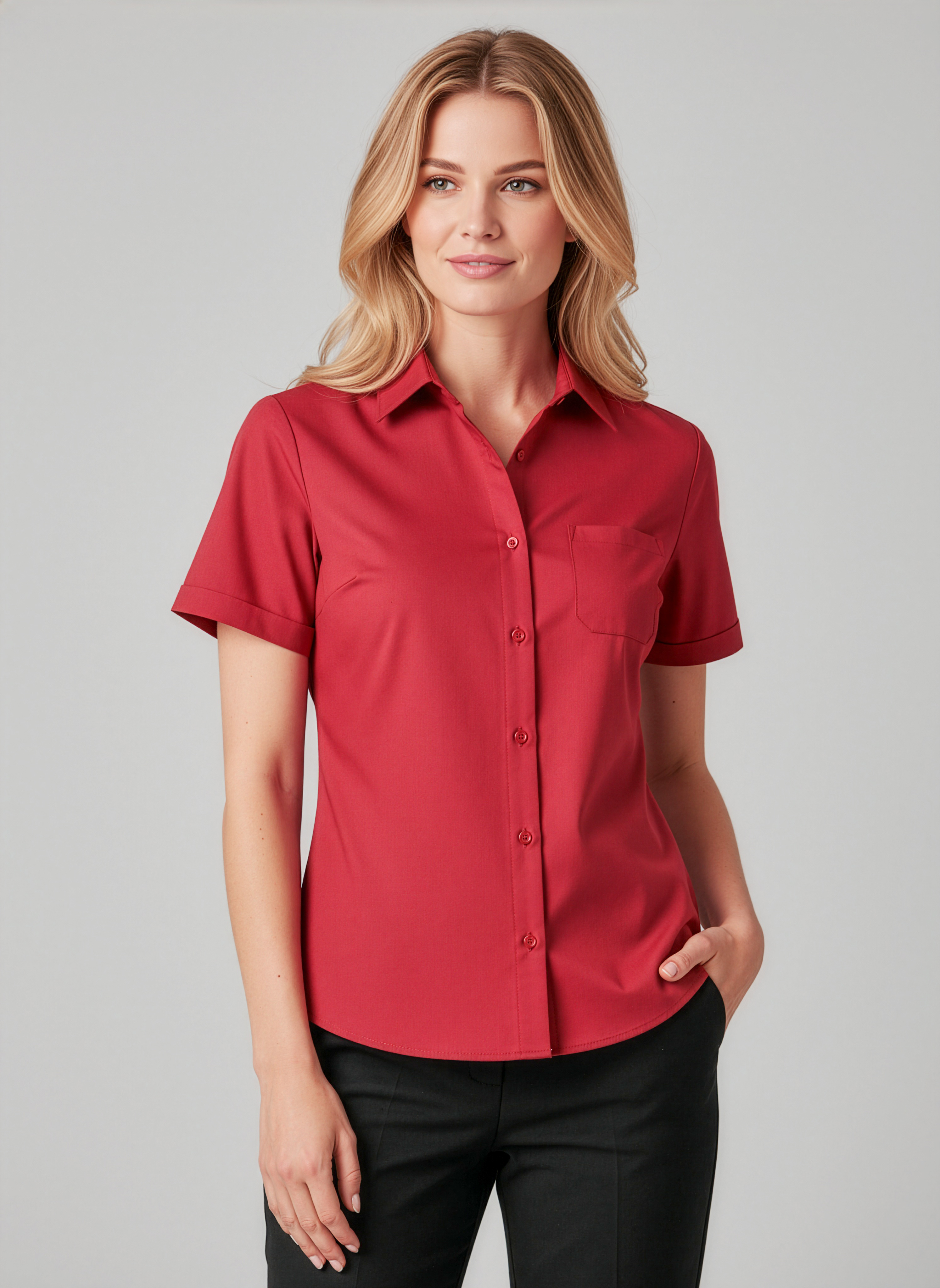 Biz Care Womens Florence Short Sleeve Shirts
