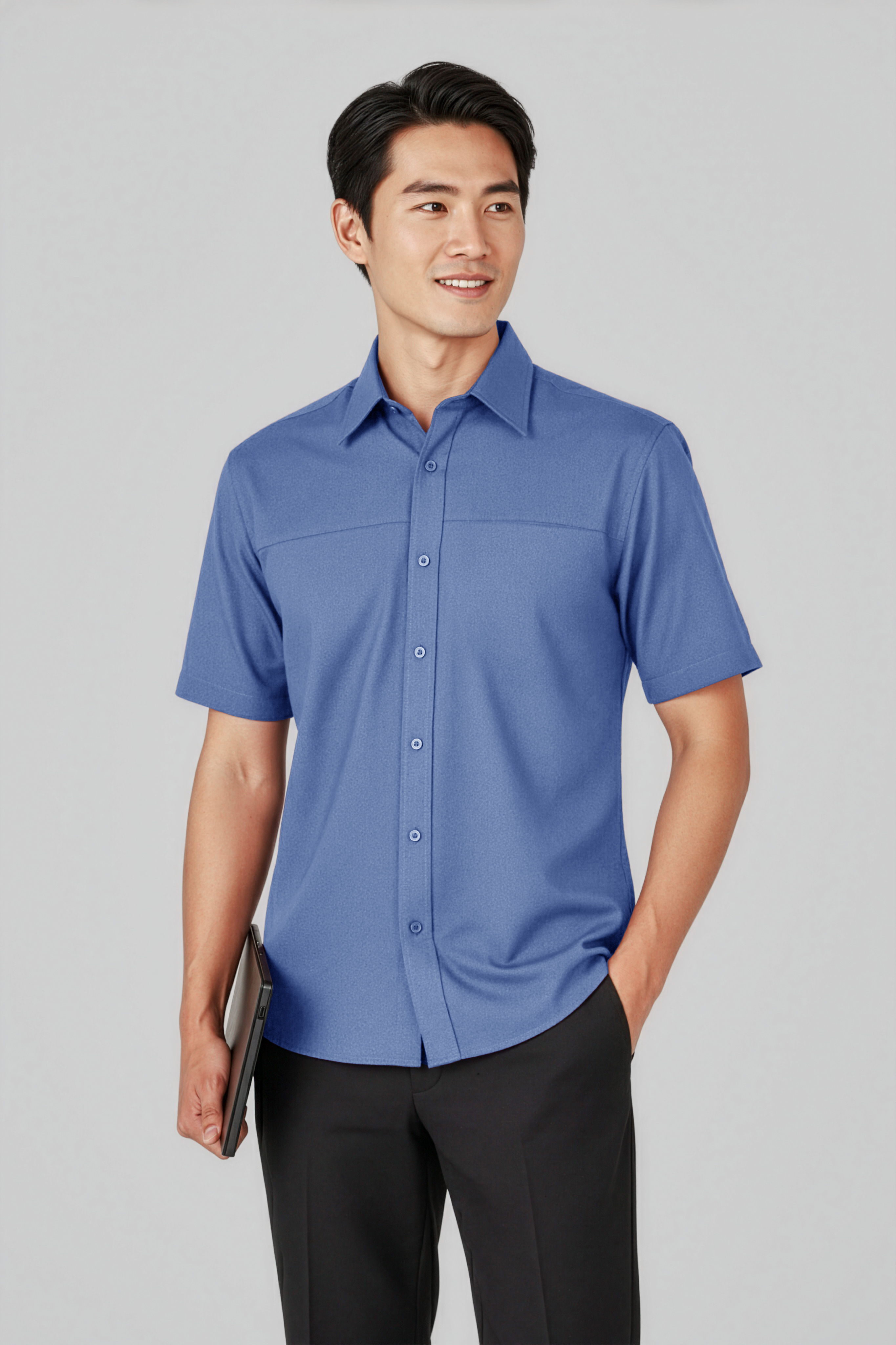 Biz Collection Mens Plain Oasis Short Sleeve Shirts