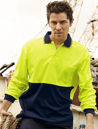 Unisex Adults Hi-Vis Polyface / Cotton Back Polo