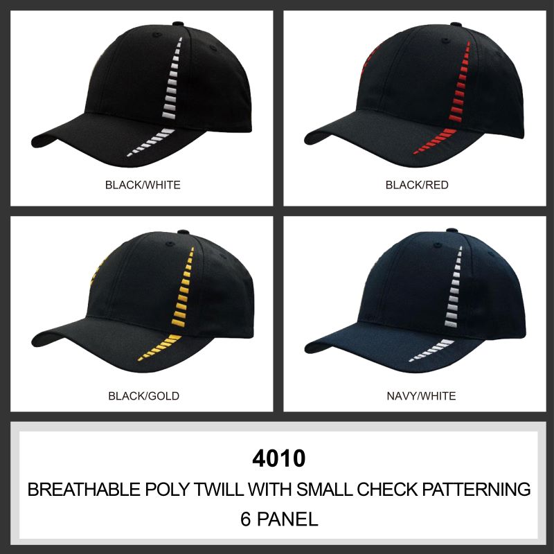 Headwear 6PNL Breathable Poly Twill Cap w/- Embroidery Checks