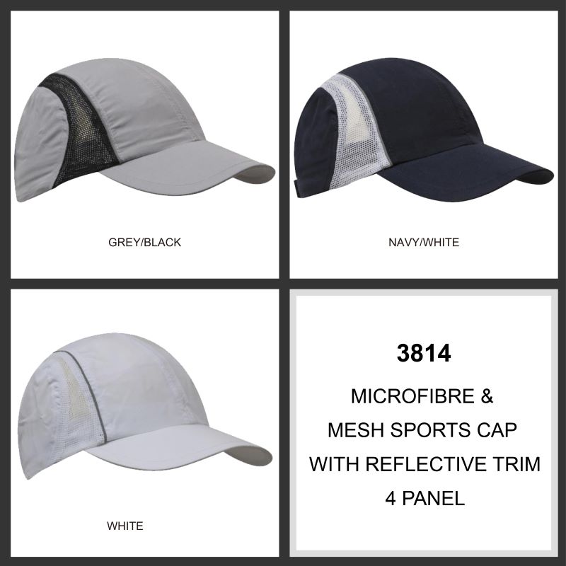 Headwear 4PNL Microfibre Sports Cap w/- Mesh Inserts