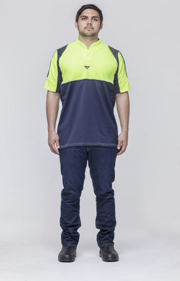 Visible Difference Hi Vis Half Front Rugger Shirt (0209)