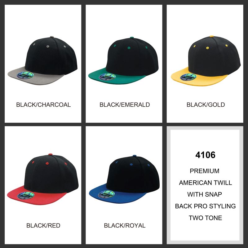 Headwear 6PNL American Twill Two-Tone Flat Peak Cap