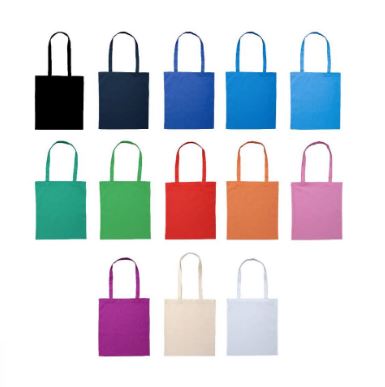 Calico Bag Long Handle - Natural