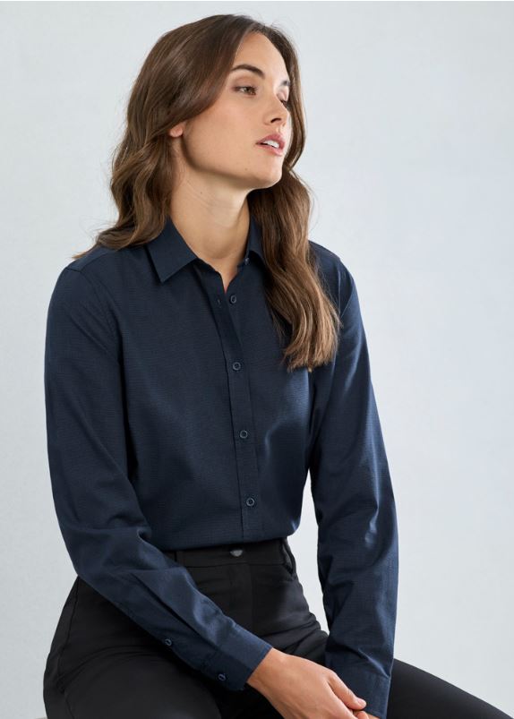 Soul Womens Micro-check LS Shirt