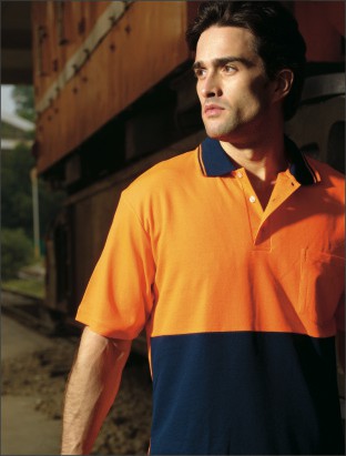 Unisex Adult Hi-Vis Polyface/Cotton Back Polo S/S