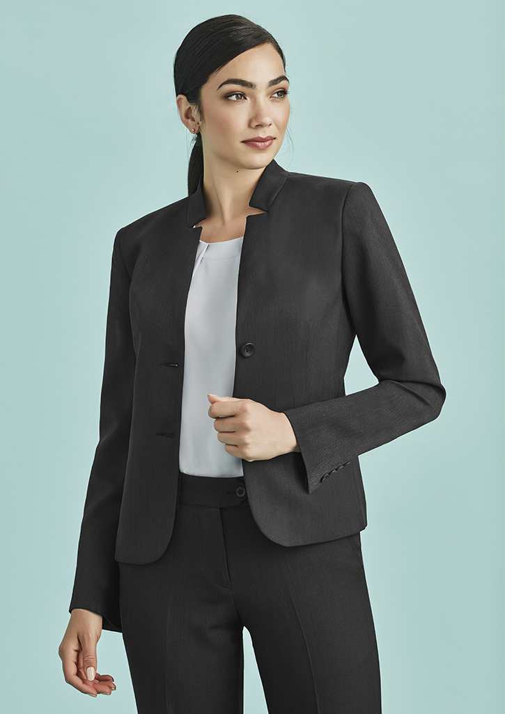Biz Corporates Womens Short Jacket with Reverse Lapel