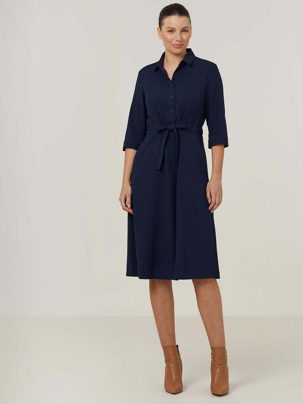 Heavy Stretch Georgette Shirt Dress