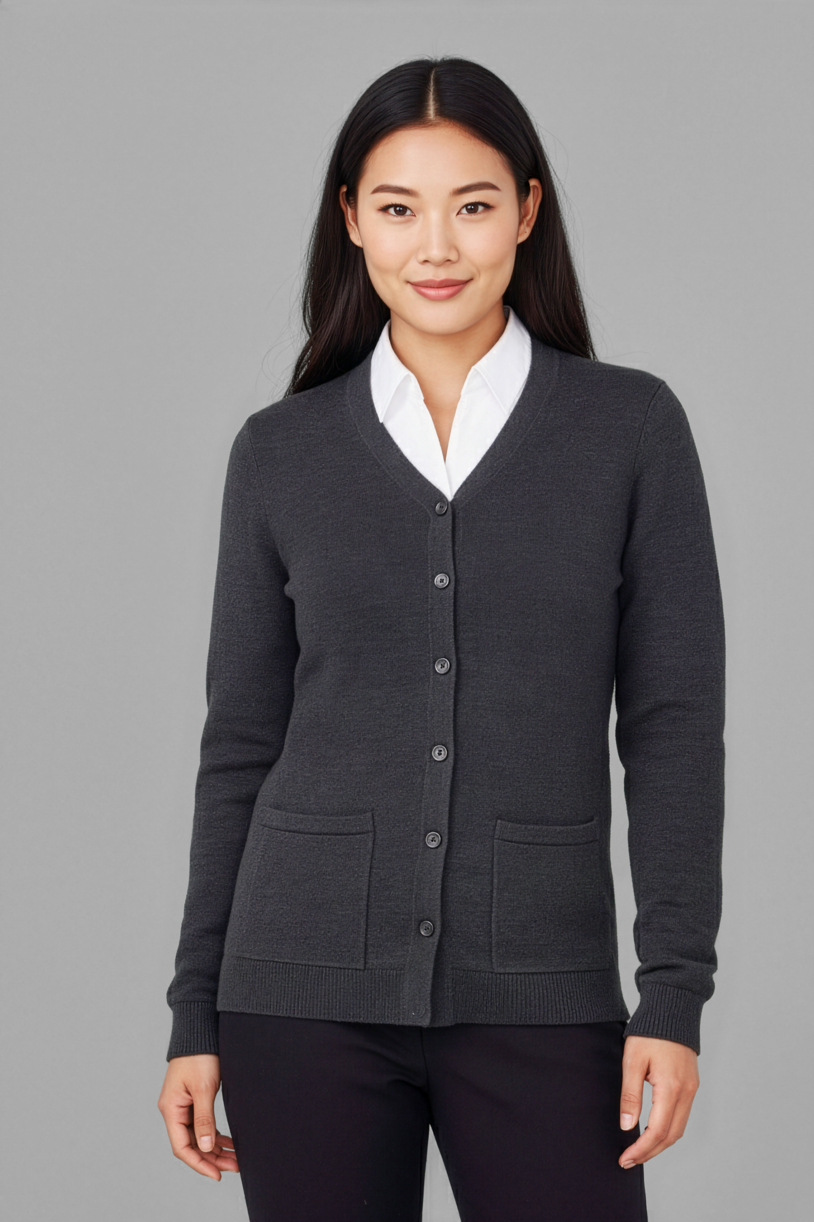 Biz Care Womens Button Front Cardigan