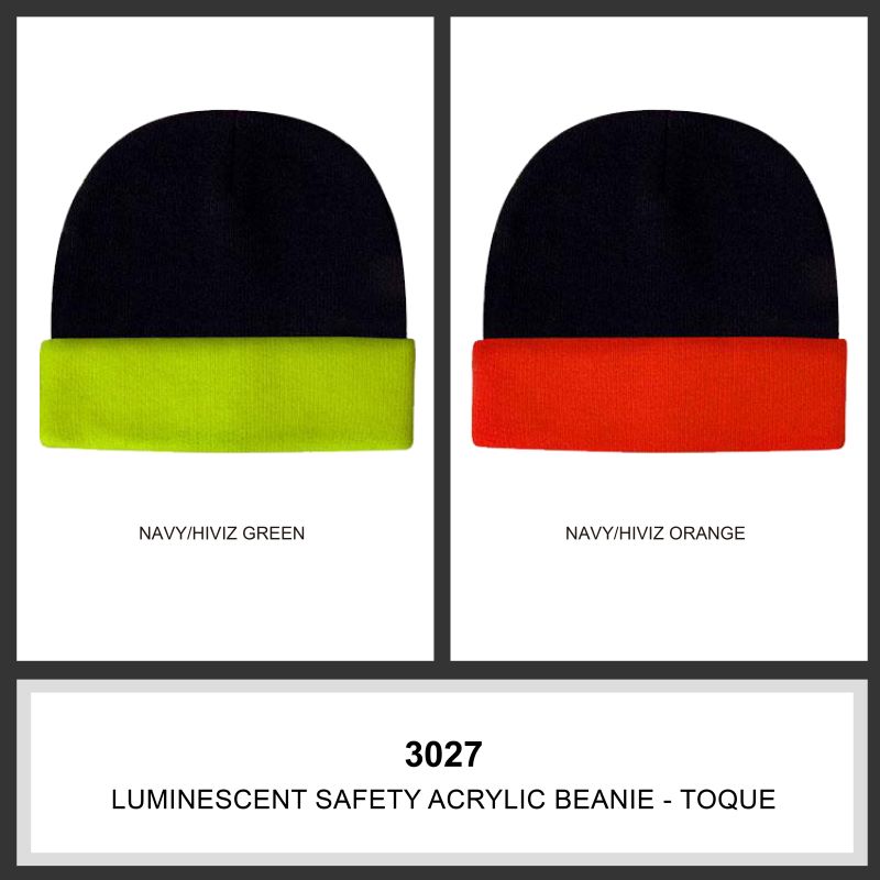 Headwear Acrylic Beanies w/- Hi-Vis Turn-Up