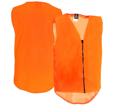 Zipped Hi Vis Vest - No Pockets