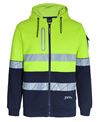 JB's 450g Hi Vis Full Zip Hoodie with Fragmented Tape