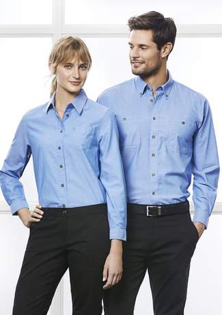 Biz Collection Ladies Wrinkle Free Chambray Long Sleeve Shirts