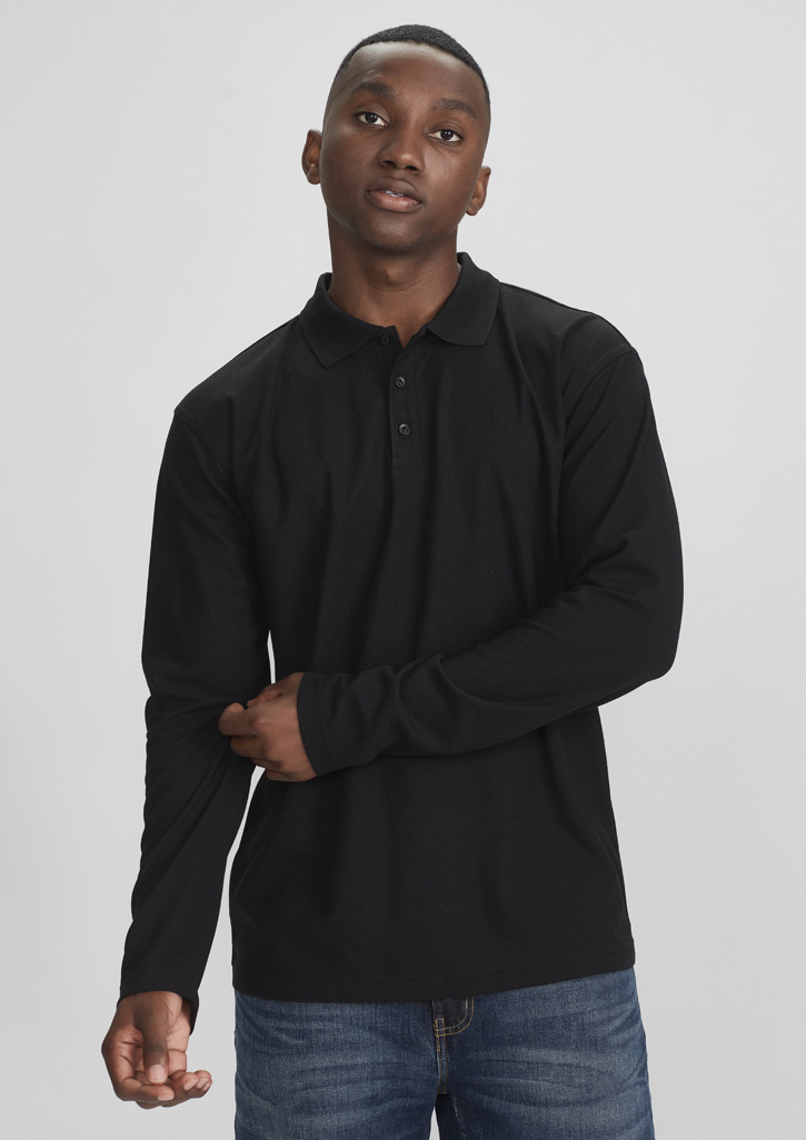 Biz Collection Crew Mens L/S Polo
