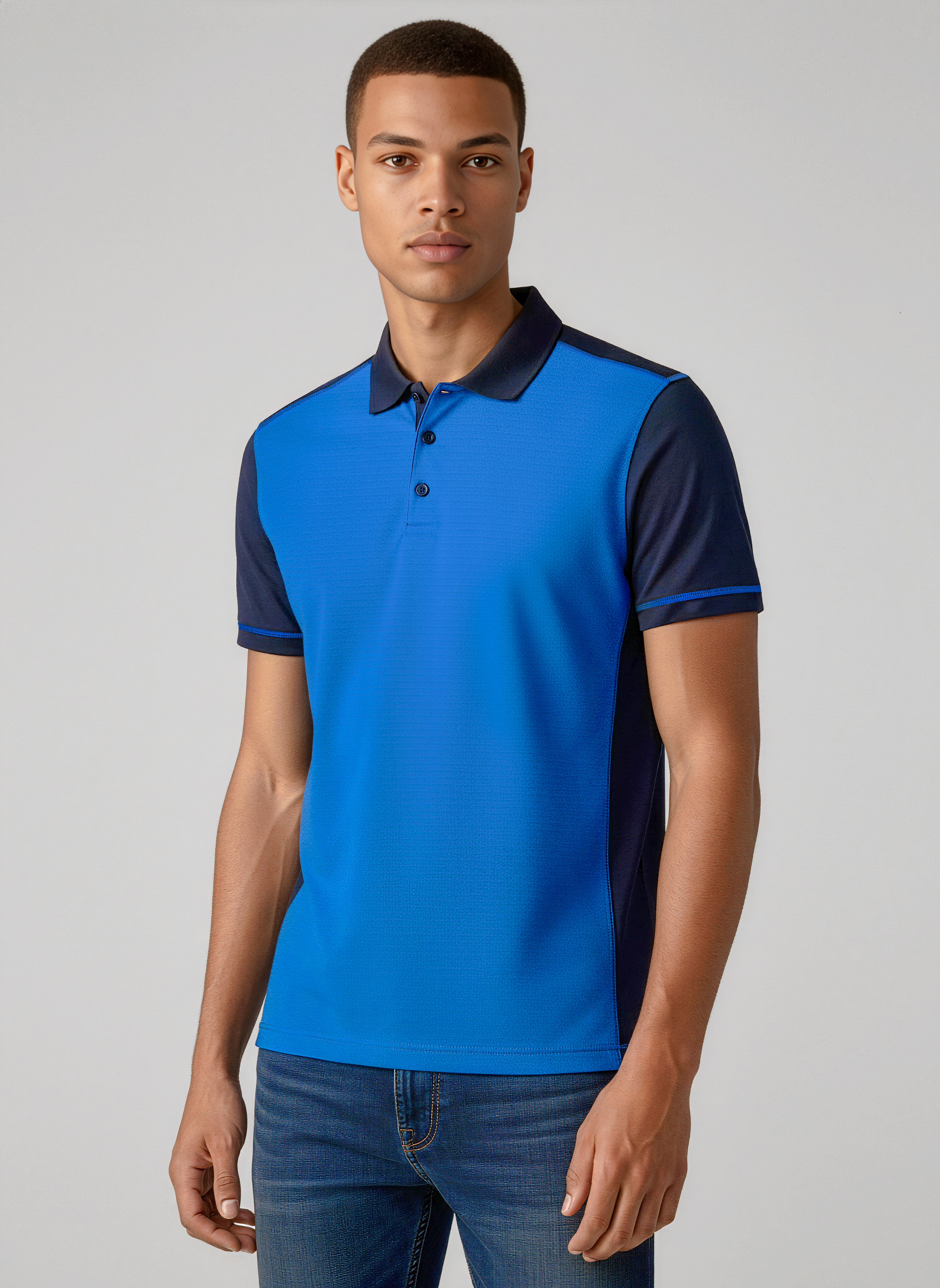 Dart Mens Contrast Panel Polo