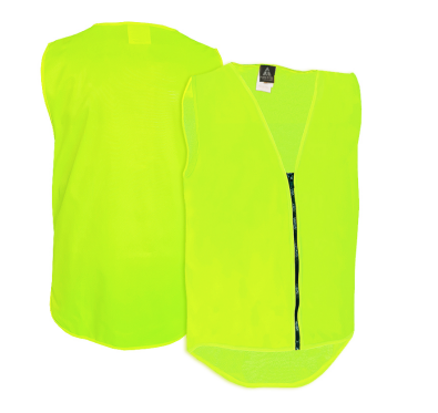 Zipped Hi Vis Vest - No Pockets