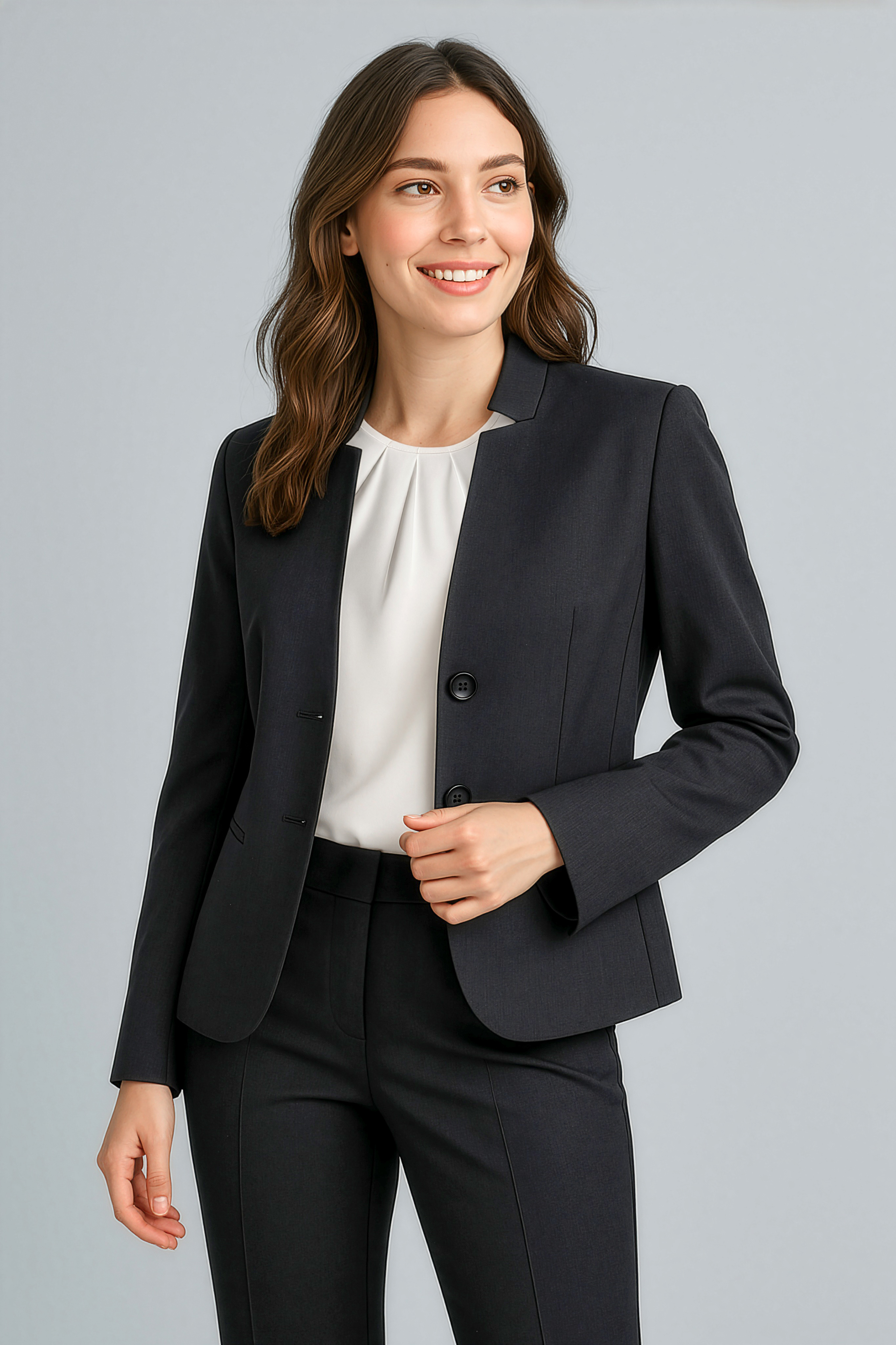 Biz Corporates Womens Short Jacket with Reverse Lapel