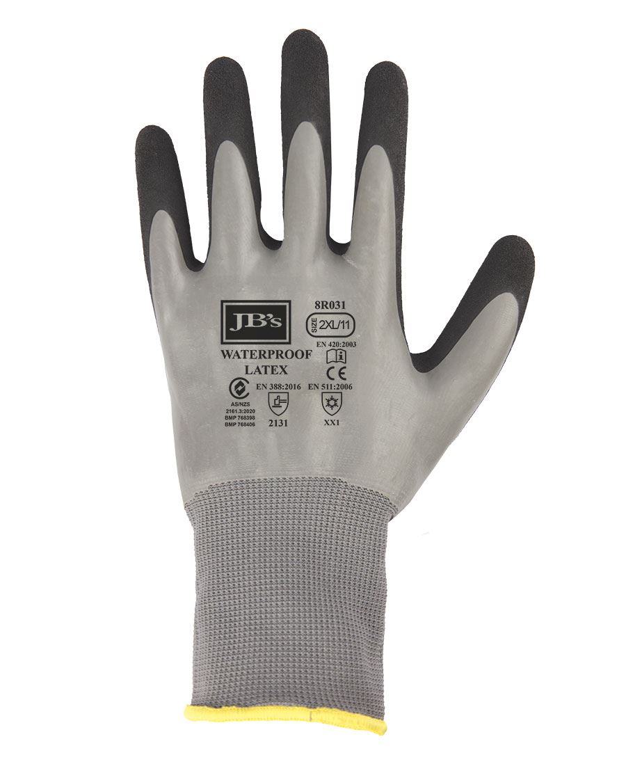 JB's Waterproof Double Latex Coated Glove (5 Pk)