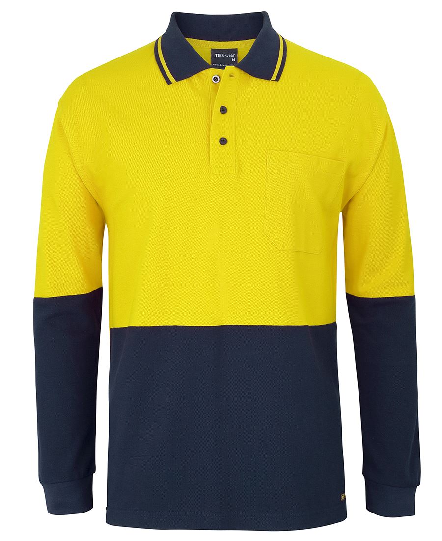 JB's Hi Vis L/S Cotton Pique Trad Polo