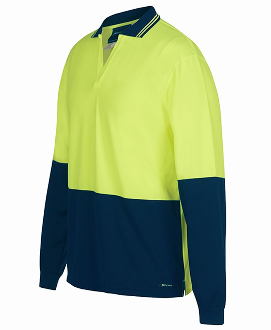 JB's Hi Vis L/S Non Button Polo