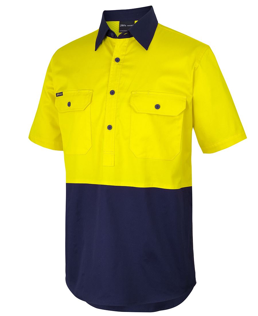 JB's Hi Vis Close Front S/S 150g Work Shirt