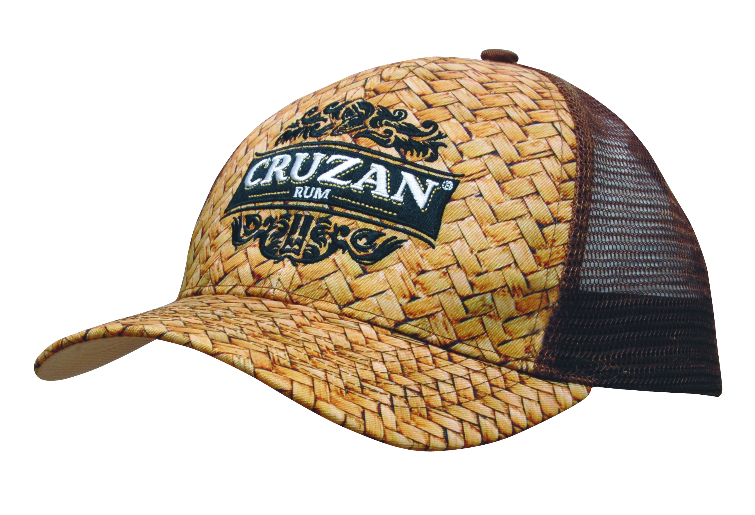 Headwear 6PNL Poly/Twill Cane Print Mesh Back Cap