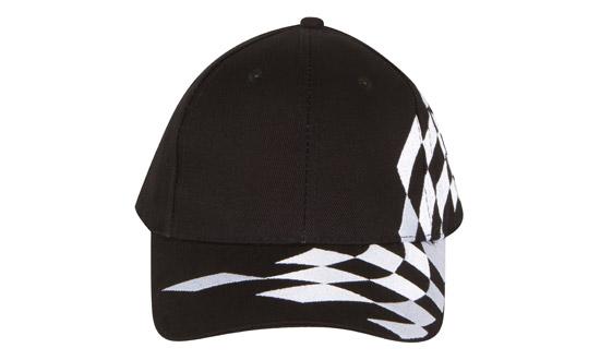 Headwear 6PNL Brushed Heavy Cotton Cap w/- Chequered Flag Embroidery