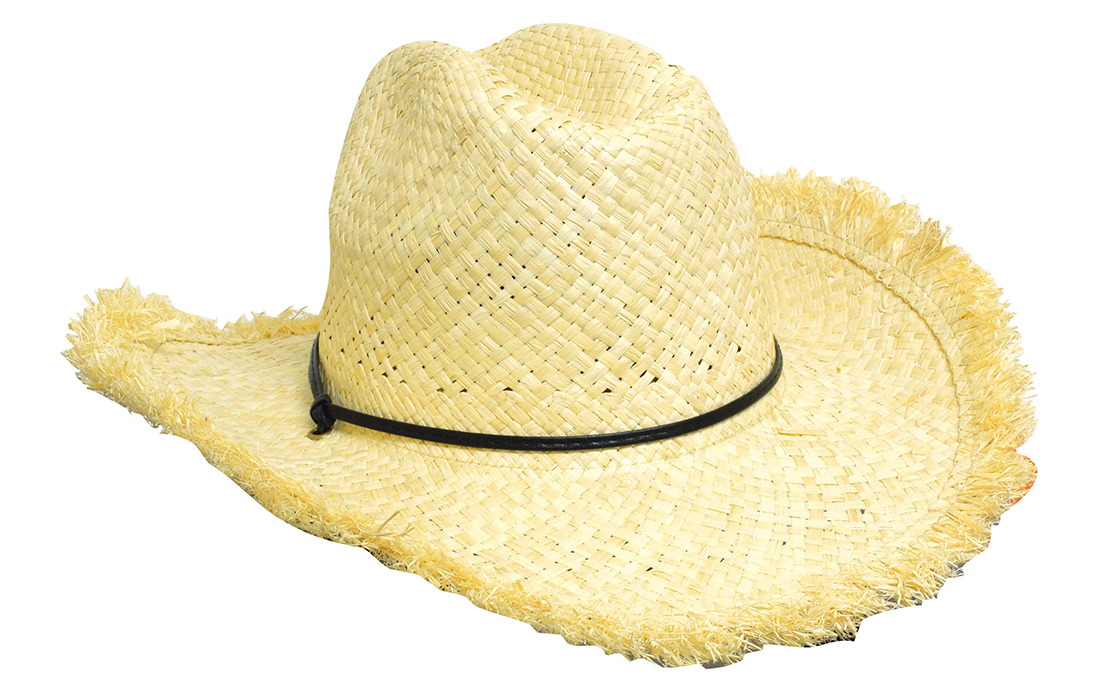 Headwear Frayed Edge Cowboy Straw Hat