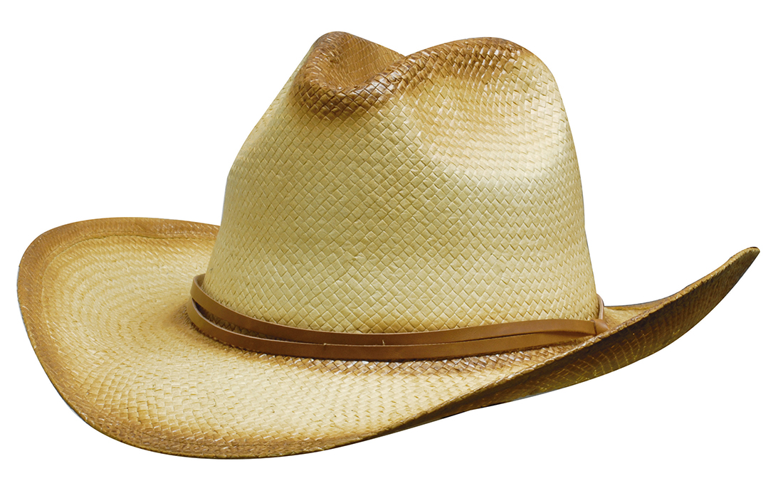 Headwear Sprayed Cowboy Hat w/- Leather Band