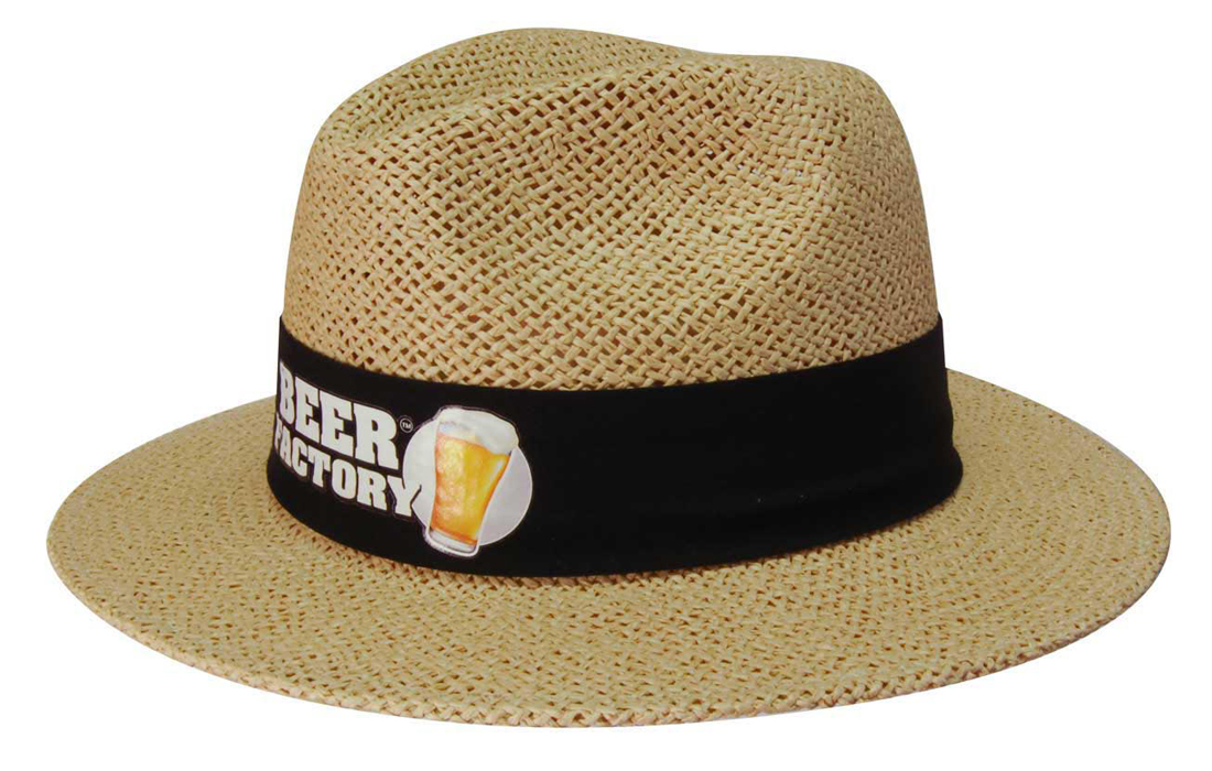 Headwear Paper Straw Hat w/- Material Under Brim