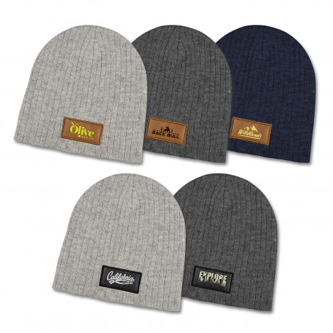 Nebraska Heather Cable Knit Beanies With Patch