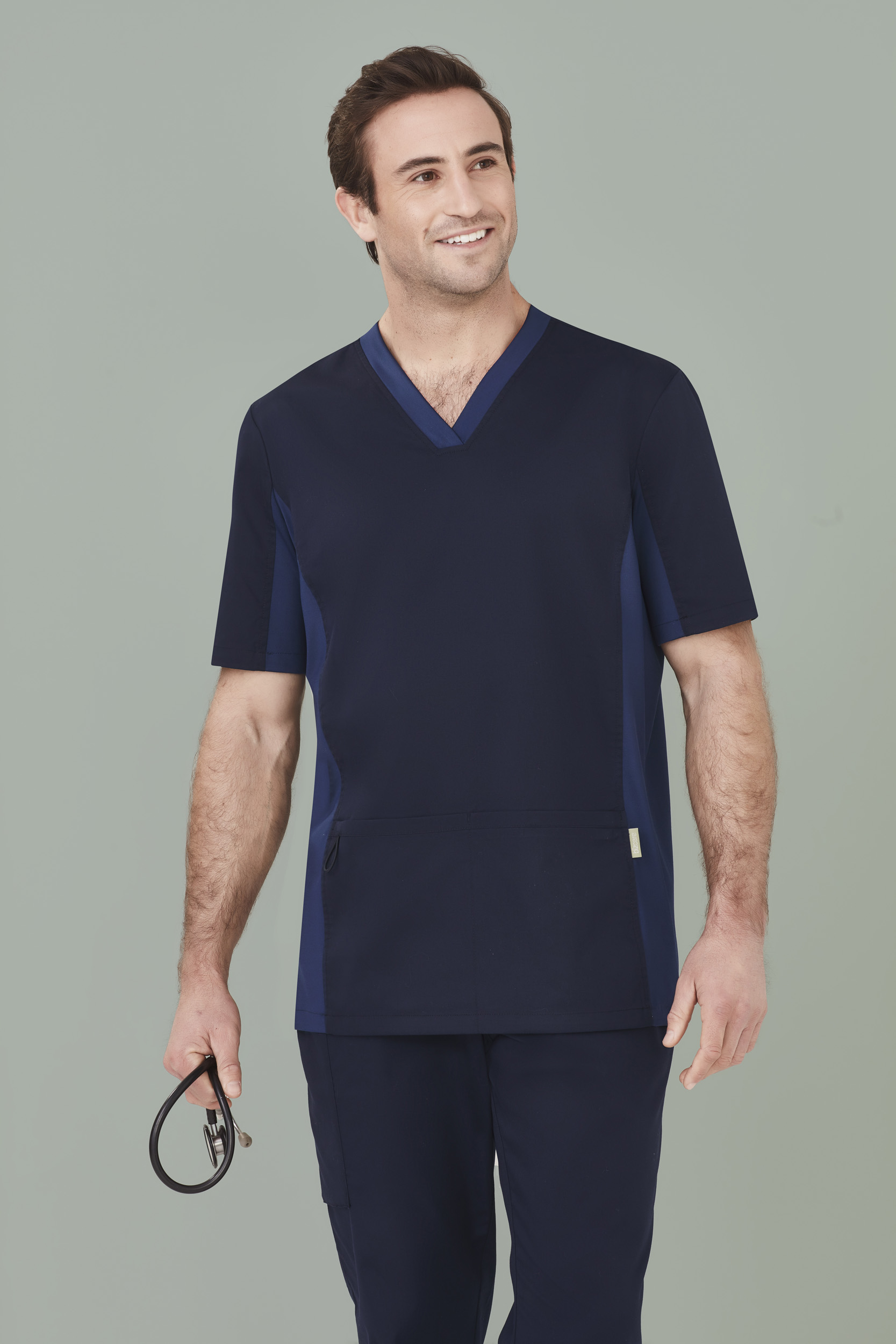 Biz Care Mens Riley V-Neck Scrub Top