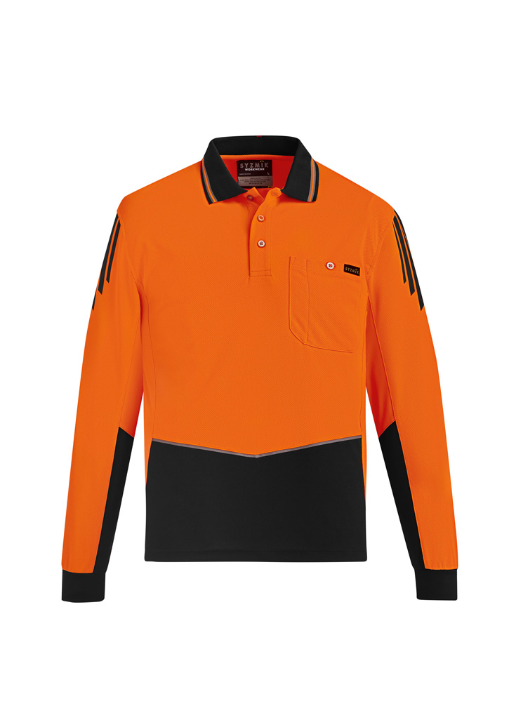 Syzmik Mens Hi Vis Flux L/S Polo