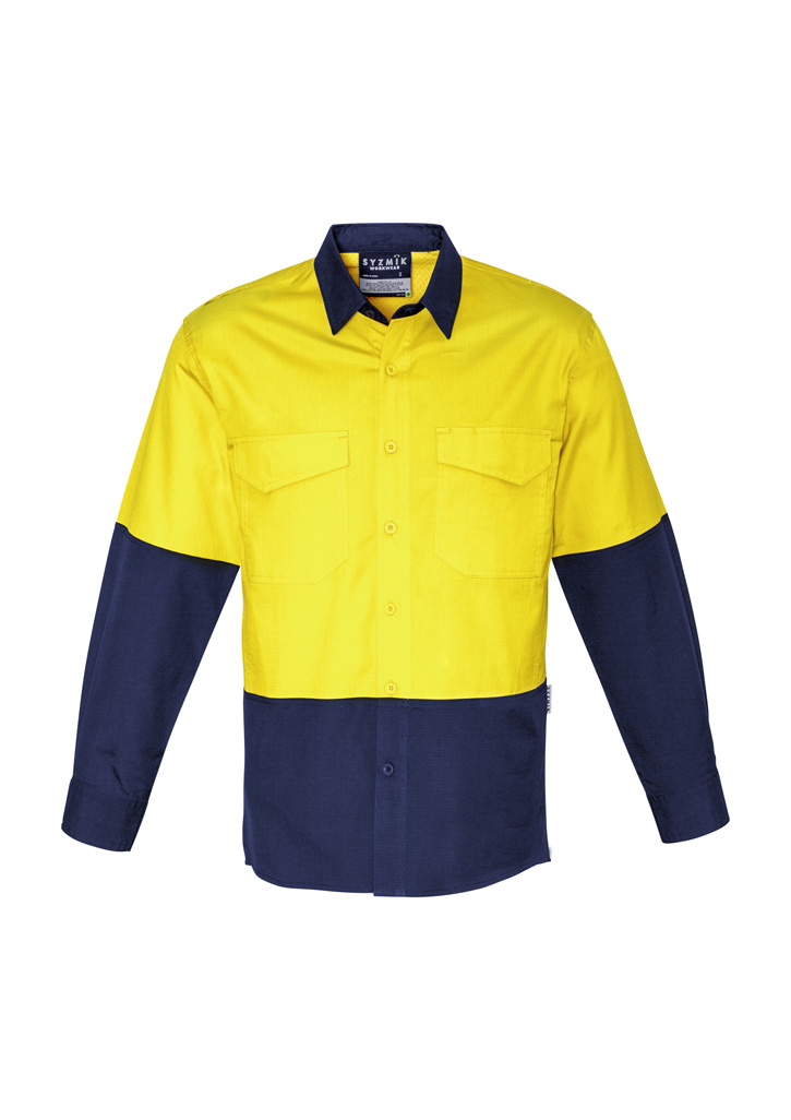 Syzmik Mens Rugged Cooling Hi Vis Spliced Shirts