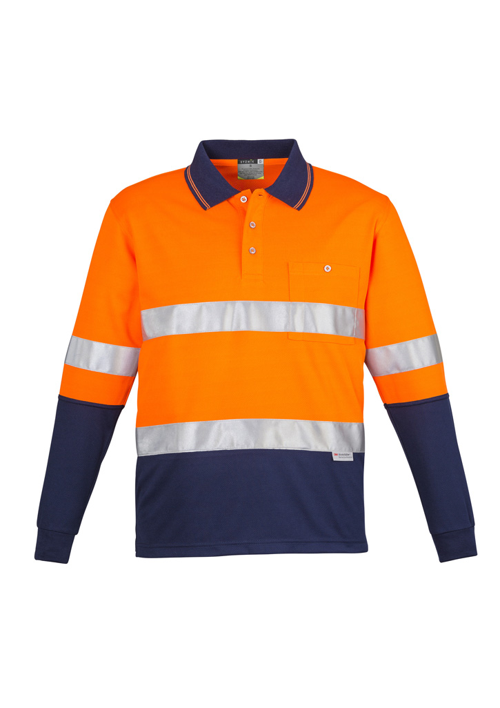 Syzmik Mens Hi Vis Spliced Polo - Long Sleeve Hoop Taped