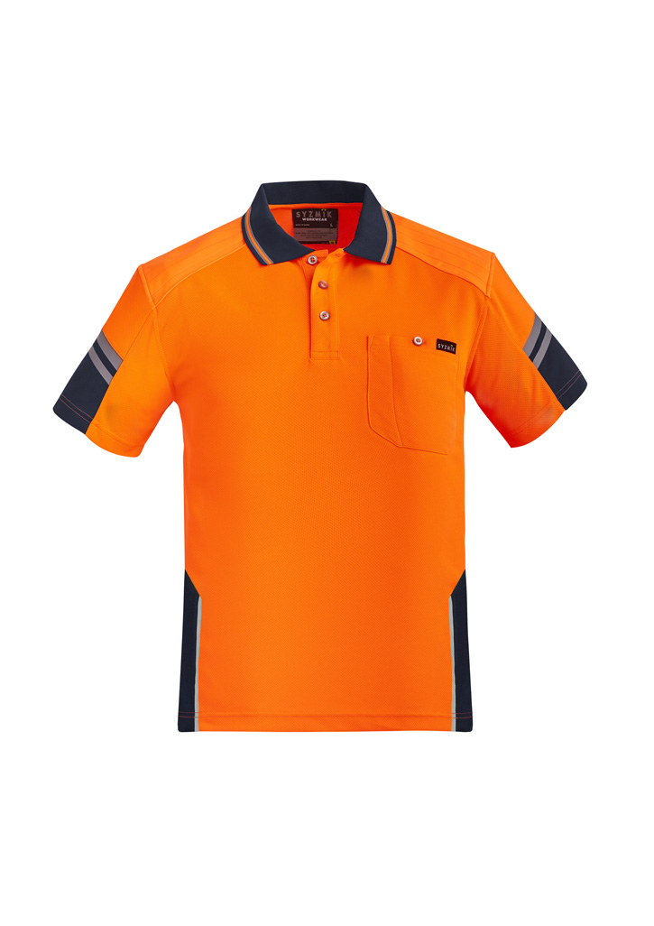 Syzmik Mens Reinforced Hi Vis Squad S/S Polo