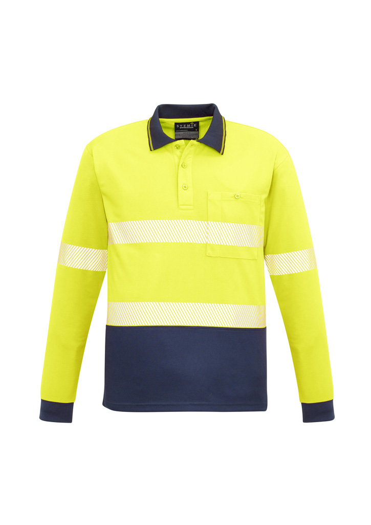 Syzmik Unisex Hi Vis Segmented L/S Polo - Hoop Taped