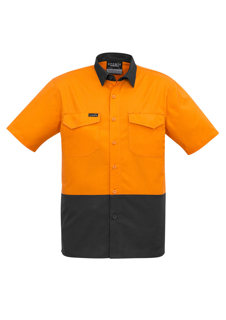 Syzmik Mens Rugged Cooling Hi Vis Spliced S/S Shirts