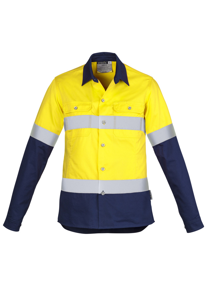 Syzmik Womens Hi Vis Spliced Industrial Shirts - Hoop Taped