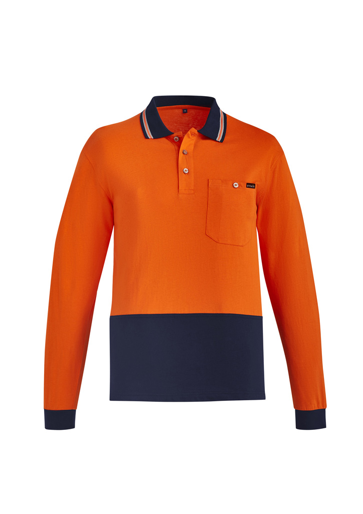 Syzmik Mens Hi Vis Cotton L/S Polo