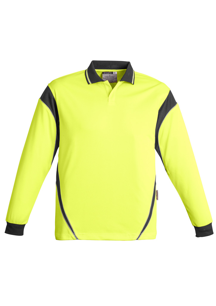 Syzmik Mens Hi Vis Aztec Polo - Long Sleeve