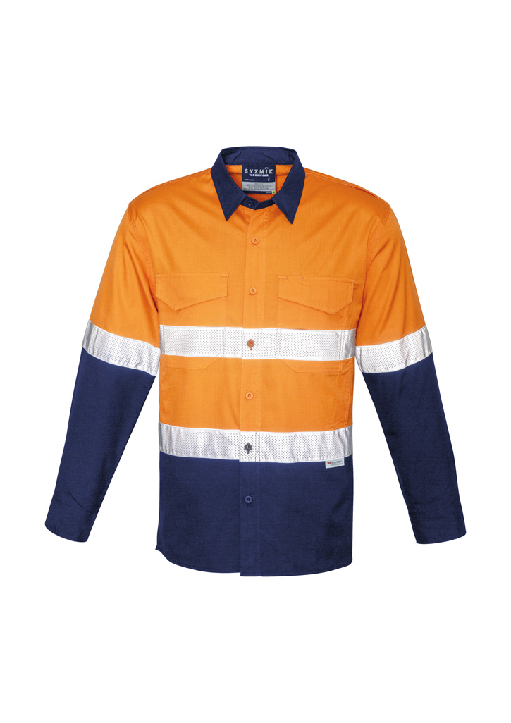 Syzmik Mens Rugged Cooling Taped Hi Vis Spliced Shirts