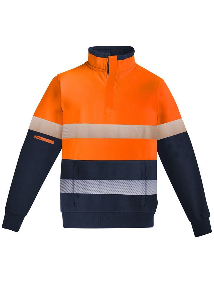 Syzmik Mens Orange Flame HRC 2 Hoop Taped 1/4 Zip Brushed Fleece